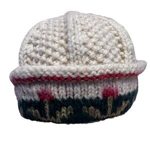 Handmade Knit Crochet Beanie Toque Hat Tulip Pattern Brim Adult